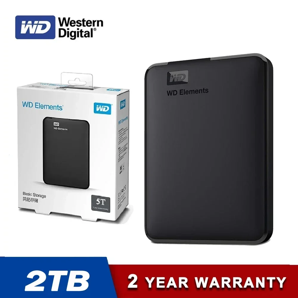 

Top! LS Western Digital Element Portable External Hard Drive WD 500GB 1TB 2TB 4TB HDD USB 3.0 Suitable For Desktop Laptops