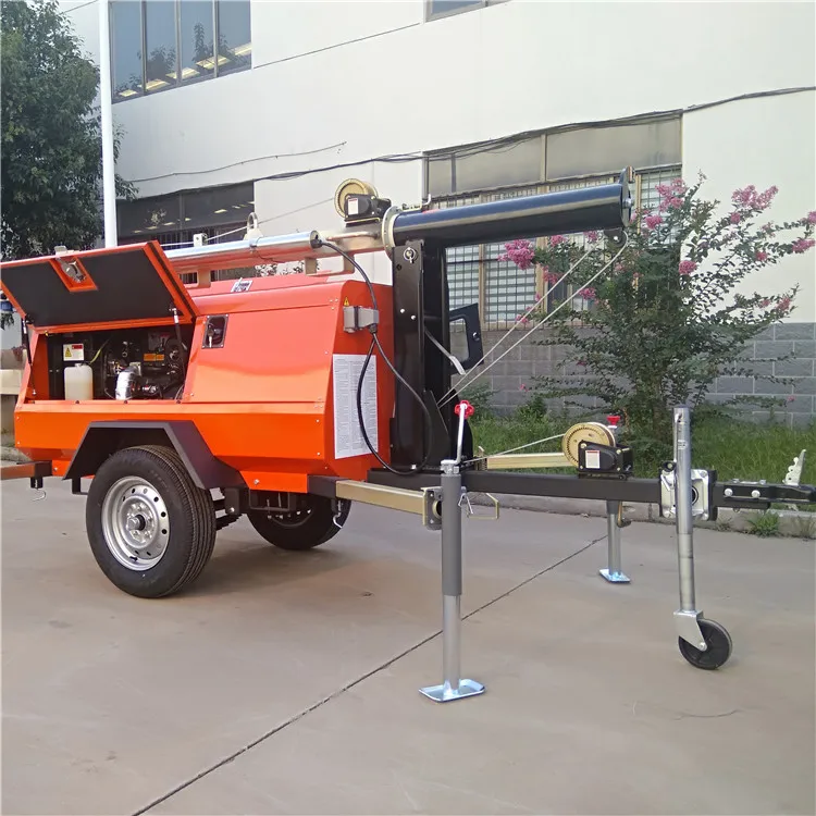 Generator Light Tower Trailer Towing Design Complete Stabilizer Legs  Waterproof Highway Engineering Generator Light Tower