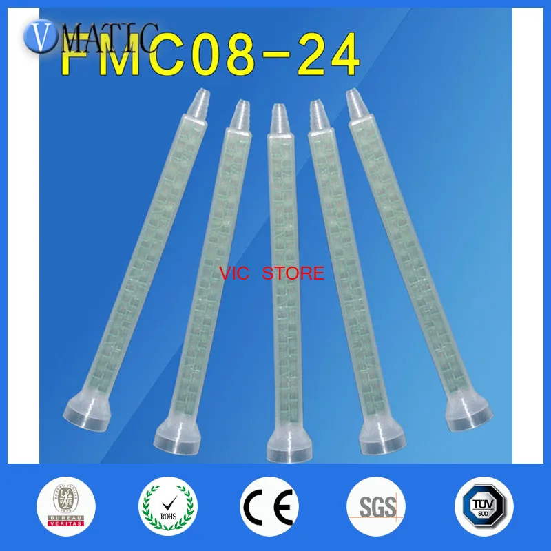 Free Shipping Resin Static Mixer MC08-24 Mixing Nozzles for Duo Pack Epoxies of Green Rectangular 10PCS/lot