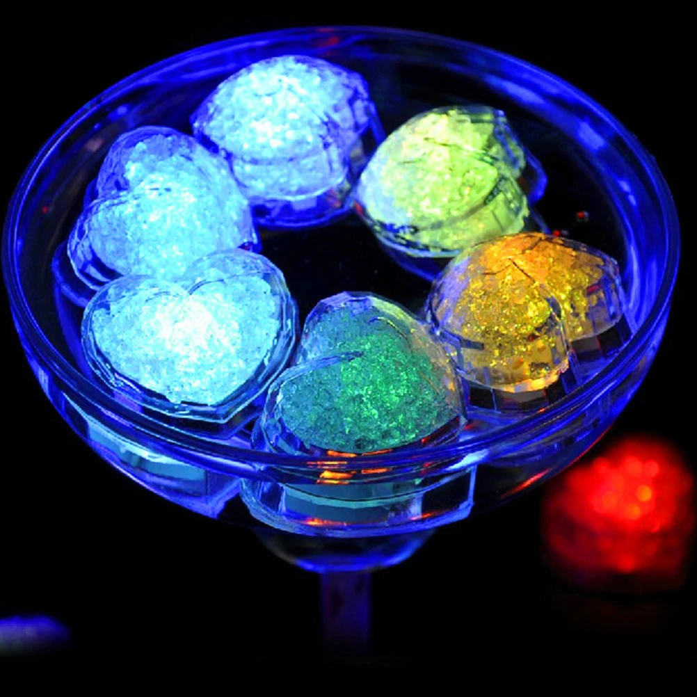 

12 Pcs Love Ice Cube Lamp Heart Shaped Light Cubes Decor Decoration Glow