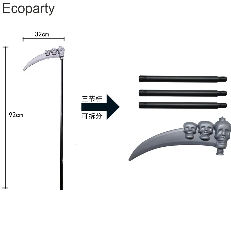 Halloween Per Adulti Per Bambini Horror Red Eye Reaper Costume Falce Diavolo Dark Messenger Fantasma Abiti Cosplay Uomini Bambini Purim Dress