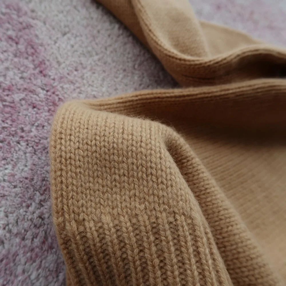 Cashmere Thick Long Sleeve Half Turtle Sweater Loose Casual Knitted Women Pullovers