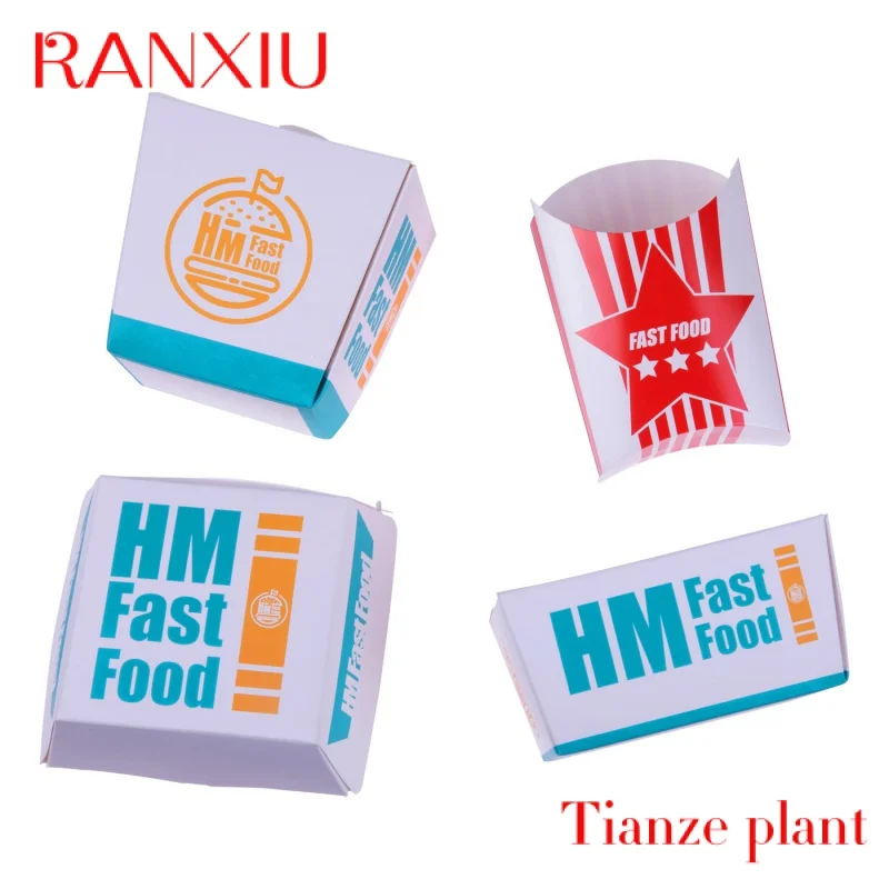 Fast Food Lunch Takeaway Packaging Hamburger Burger Hot Dog Box carta Kraft ondulata stampata personalizzata biodegradabile usa e getta