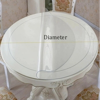NEW PVC Round Table Carpet Transparent Waterproof Tablecloth Kitchen Pattern Table Cover Glass Soft Cloth Dining Table Mat