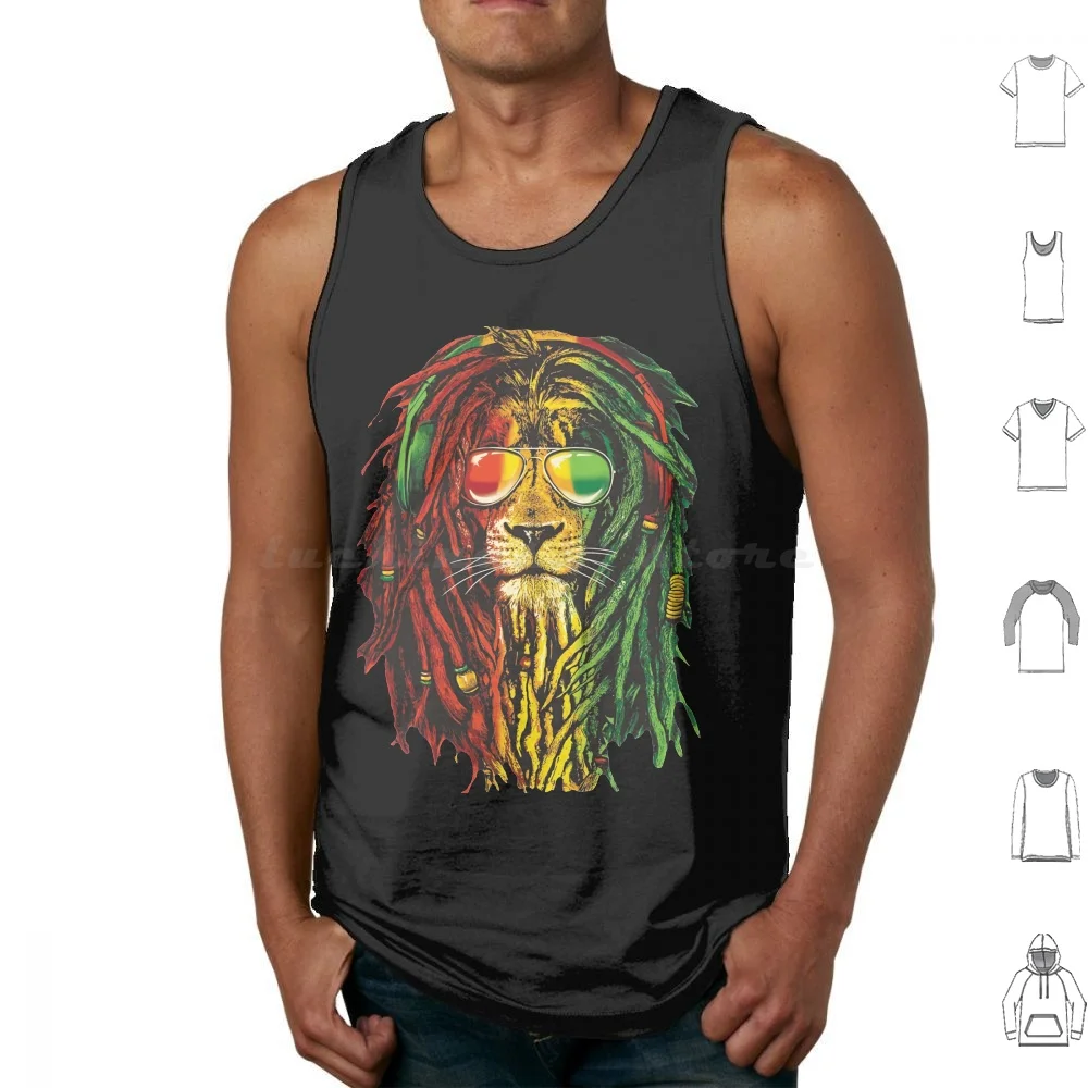 Rasta Lion Art For Reggae Lover Tank Tops Print Cotton Dreads Rastafari Rastafarian Reggae Lion Rasta Rastaman Rasta