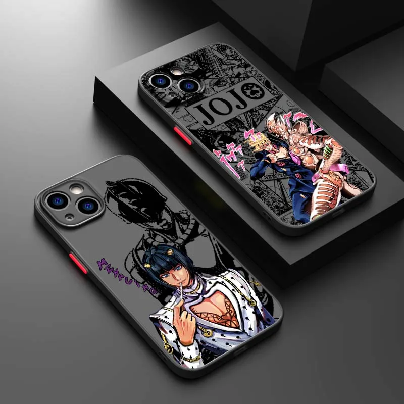 Coque de téléphone élégante JOJO pour Apple iPhone 17 16 16e 15 14 13 12 11 XS Plus Pro Max, coque translucide givrée