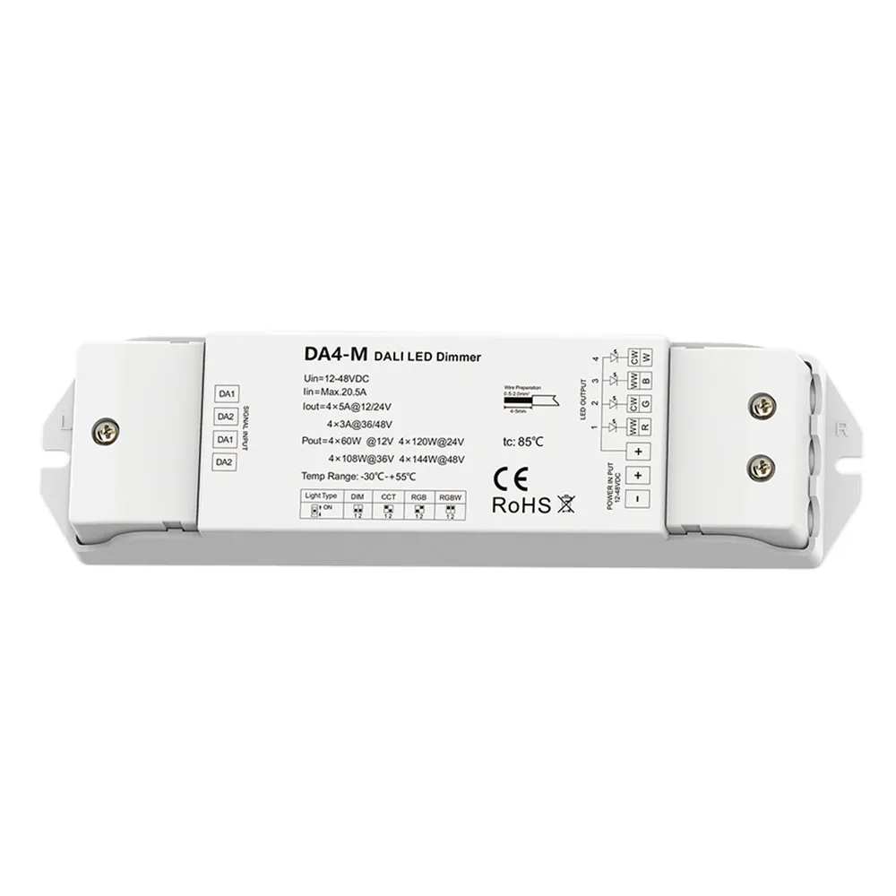 Skydance DALI CV PWM Digital Dimmer DC12/24V 1/4 DALI Address,  Automatically Assigned By DALI Master 1/4 Channel Display