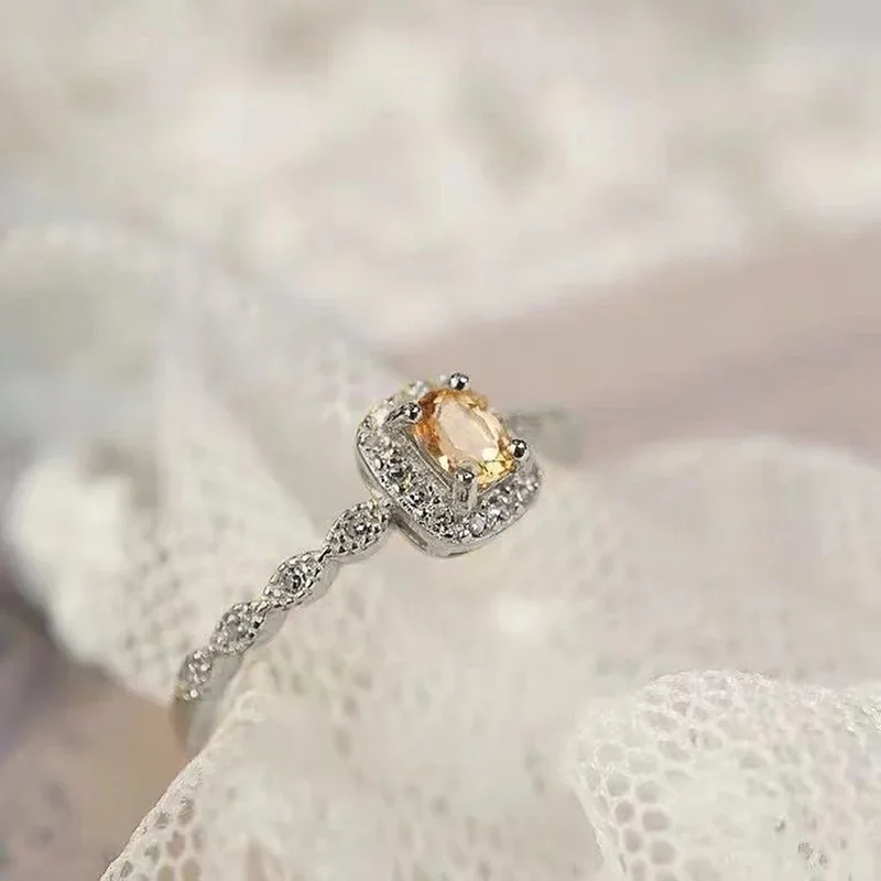 CAOSHI Aesthetic Lady Wedding Ring with Delicate Design Bright Zirconia Finger Jewelry for Engagement Ceremony Exquisite Gift image 5