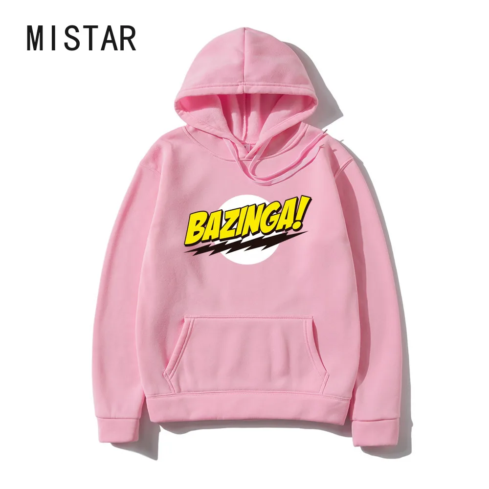 Sudadera con capucha con letras Bazinga para mujer, Jersey Unisex de manga larga, Sudadera de cuello redondo de gran tamaño, ropa Harajuku de invierno