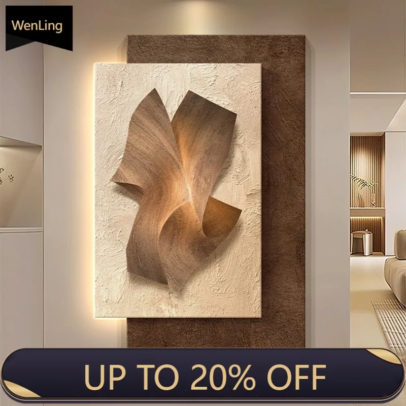 LED Light Abstract High Sense Art Mural Lamp Sandstone Light Luxury Living Room Sofa Background Wall Painting Bedroom