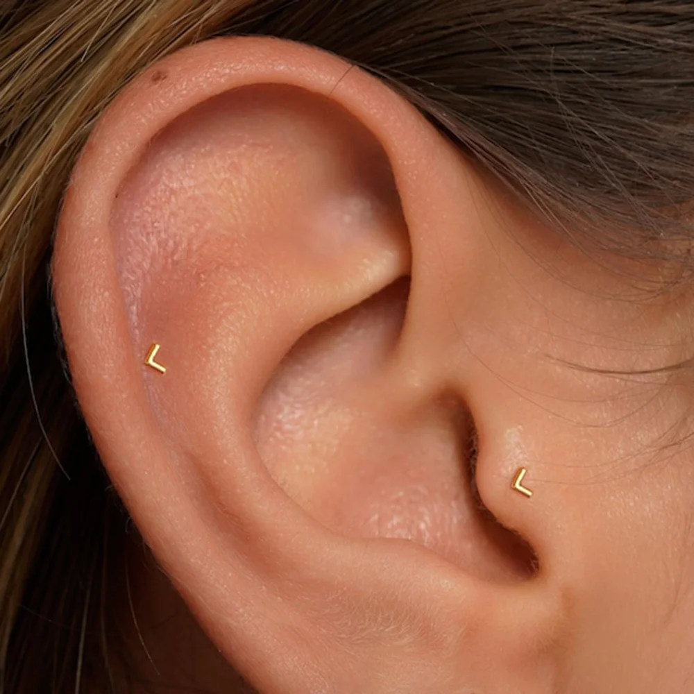 ROXI 1 Stück 925 Sterling Silber Mini Viereckiger Stern Zirkon Für Frau Flache Rückseite 18 Karat Gold Ins Piercing Ohrringe Edlen Schmuck – Detail 9