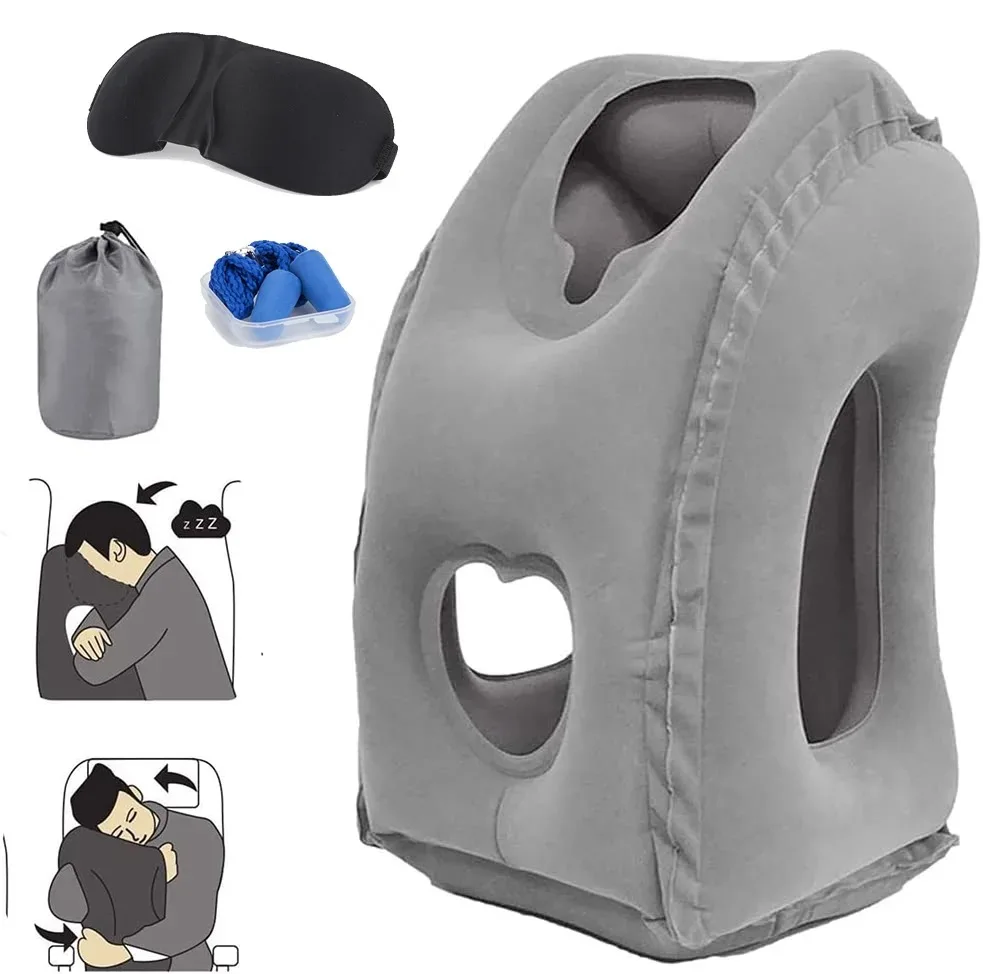 

Hot Sale New Design Multifunctional Portable Inflatable Airplane Travel Neck Head Support Pillow for Outdoor in Stock