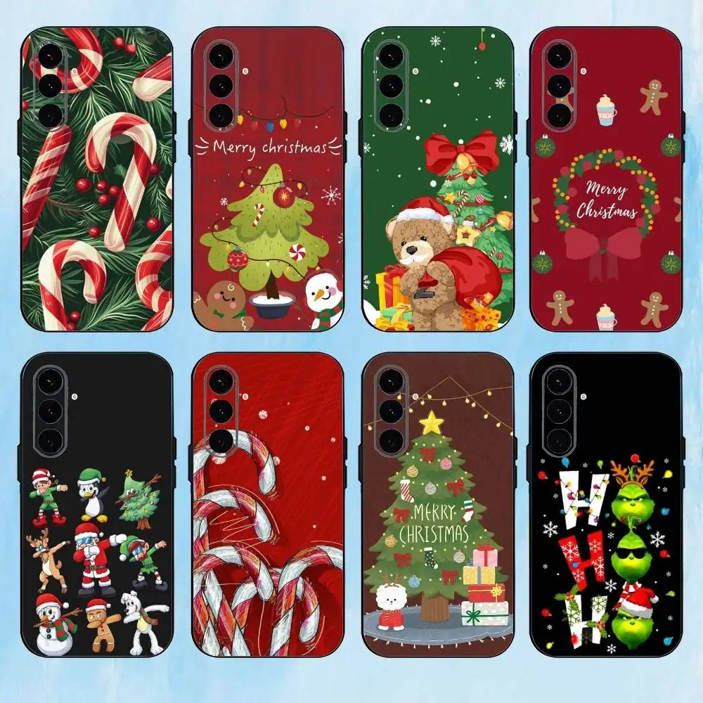 

N-New Year Cartoon Christmas Phone Case For Samsung Galaxy A73,A72,A71,A70,A53,A52,A51,Others Soft Black Cover