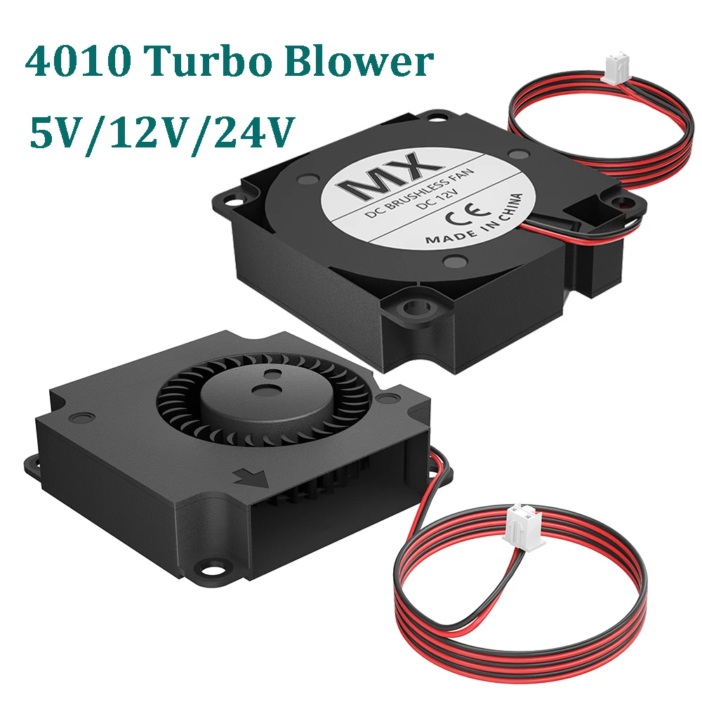 

3D принтер Turbo вентилятор постоянного тока 5 в 12 В 24 В 4010 Вентилятор охлаждения Turbo Радиальные Вентиляторы вытяжной вентилятор для процессора компьютера Ender 3 Ender 5 CR10