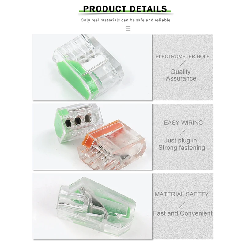 30/50 stuks plug-in Dirigent Terminal connector Mini Snelle Compacte Snelle Bedrading 2/3/4/5 pin snelle Push-in bedrading kabel connector