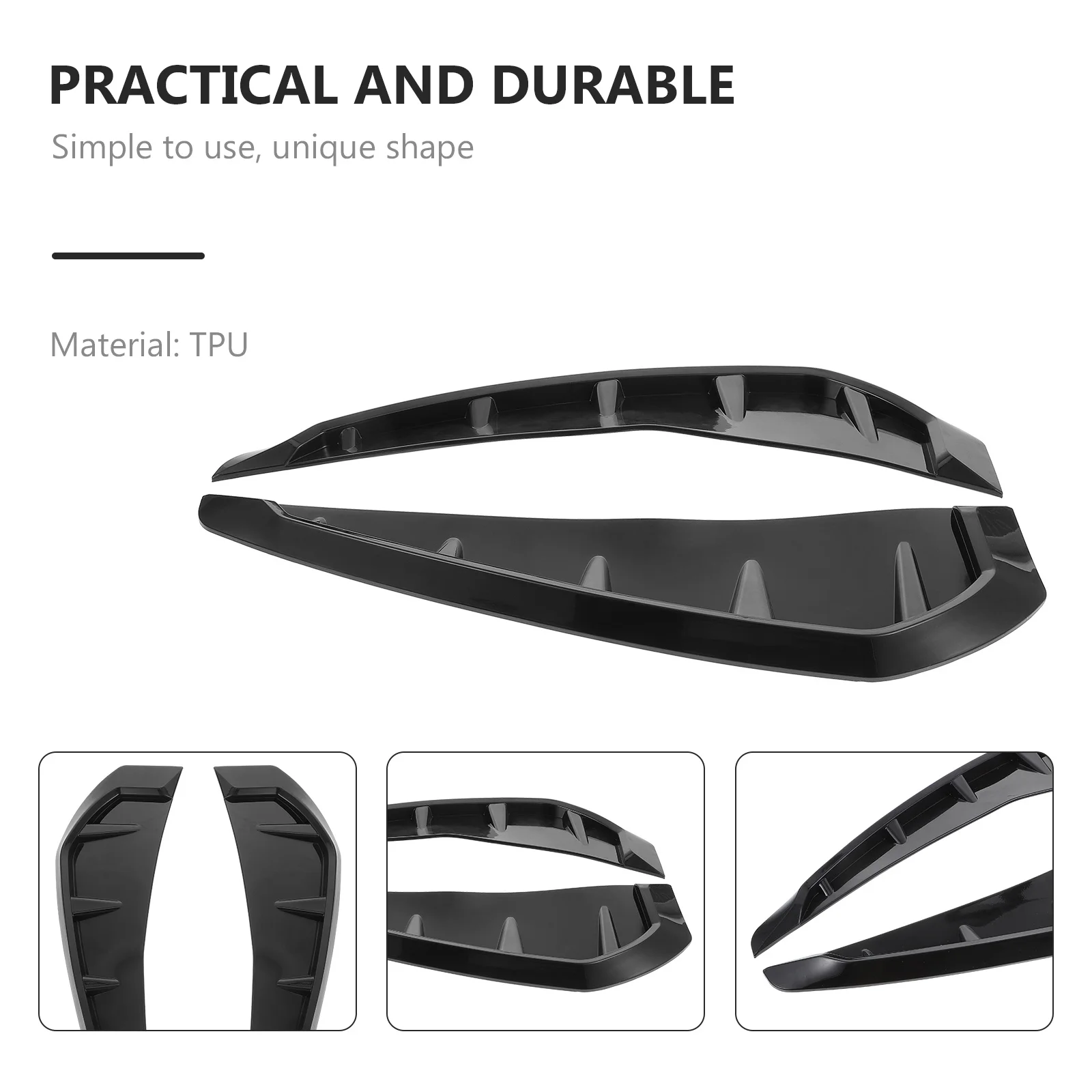 

Car Hood Decal Black Tpu Material Easy Install Durable Vehicle Air Flow Decals Side Scoop Sticker Auto Hood Modified