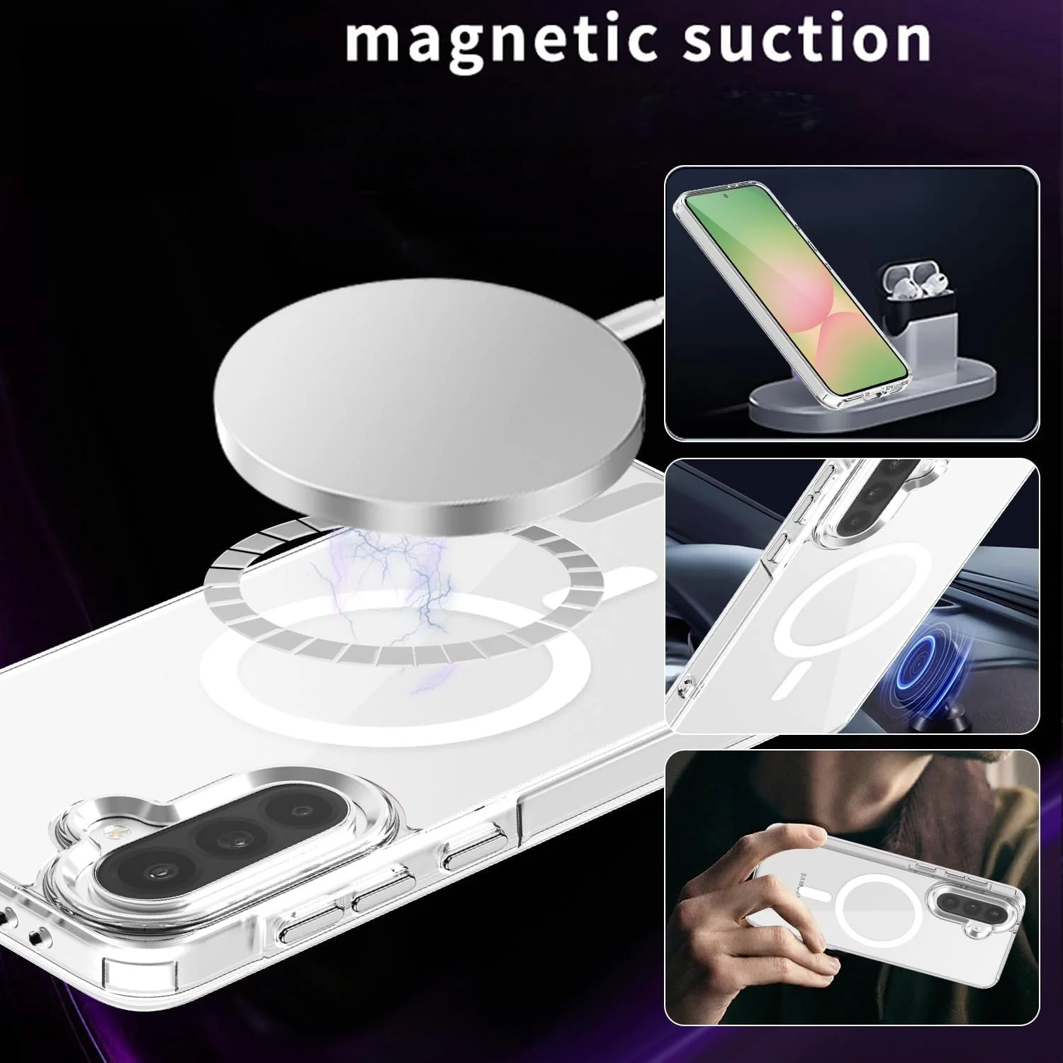 Transparente TPU-Handyhülle mit Magnetischem Stoßschutz für Samsung Galaxy A57 A37 A17 A56 A55 A35 A15 A54 A16 – Detail 4