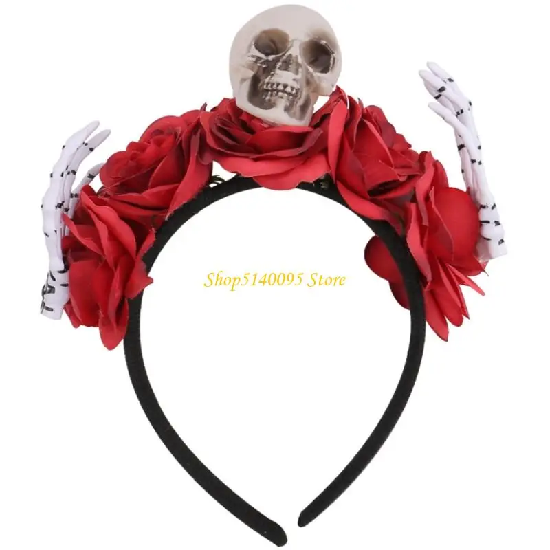 Dxae Thoải mái Halloween Headwear với hộp sọ thực tế Thiết kế nhẹ bằng tay cho các bữa tiệc dài hàng giờ trang phục Trẻ người