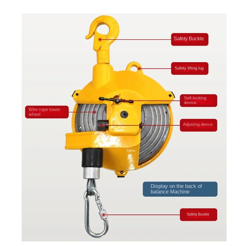 9-15KG sprężynowy samoblokujący hak do podnoszenia uchwyt sprężynowy typu wieża lina stalowa podnoszenia wyważania