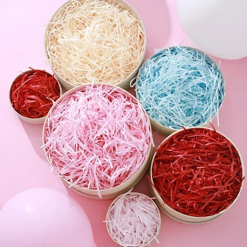 100g Colorful Raffia Paper Gift Box Filler Shredded Crinkle Diy Wedding Party Gift Box Candy Lafite Material Packaging Filler