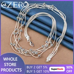 ALIZERO 925 Sterling Silver 18 pollici molti gioielli con perline lisce a catena di serpente per le donne gioielli per feste di fidanzamento di nozze di moda