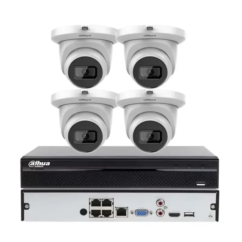 Originale Da Hua 4ch 8ch 8POE 16 canali NVR 4MP 8MP 4K HD Microfono incorporato CCTV Dome Sistema di telecamere di sicurezza IP