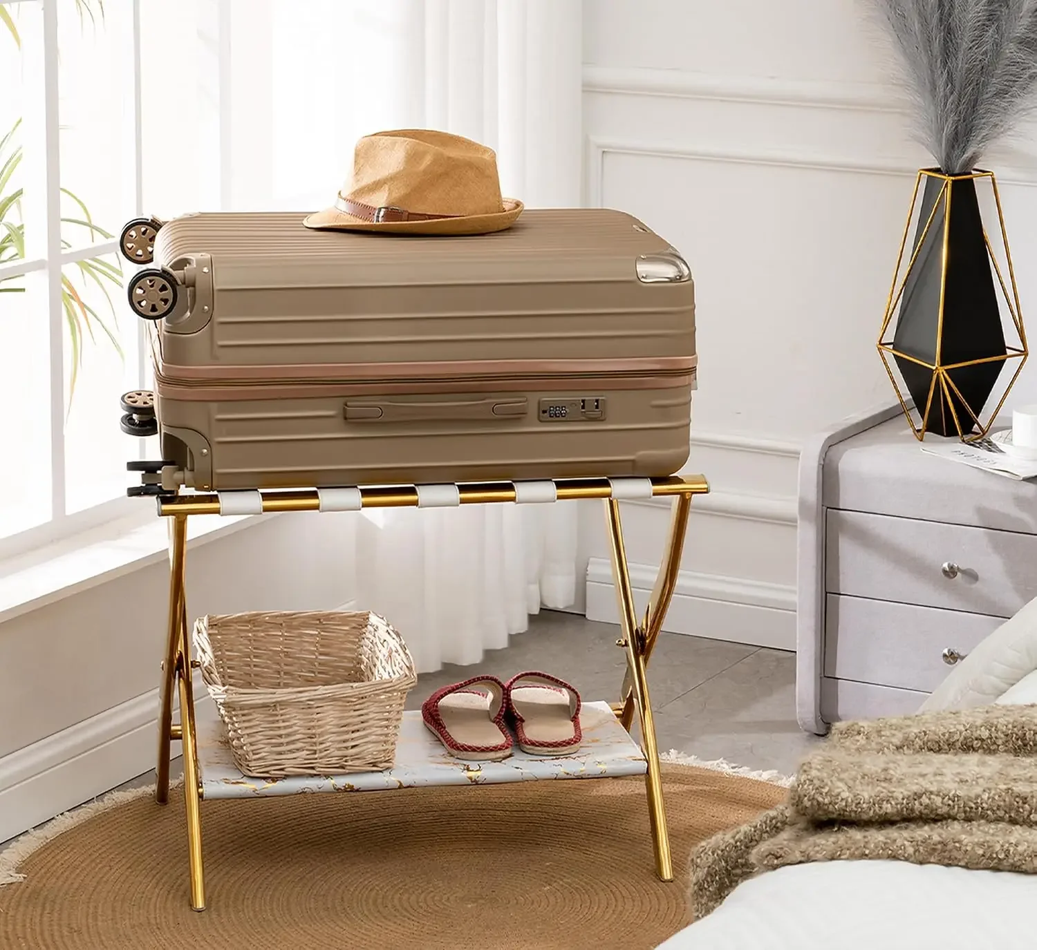 Deluxe Luggage Rack for Guest Room - Elevate Your Travel Style and Wow Your Guests!