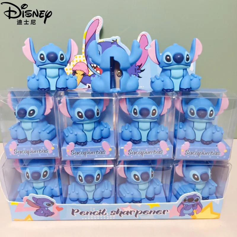 1-16Pcs Disney Lilo & Stitch Pencil Sharpener Anime Cute Pvc Doll Student Cartoon Single Hole Pencil Sharpener Pencil Sharpener