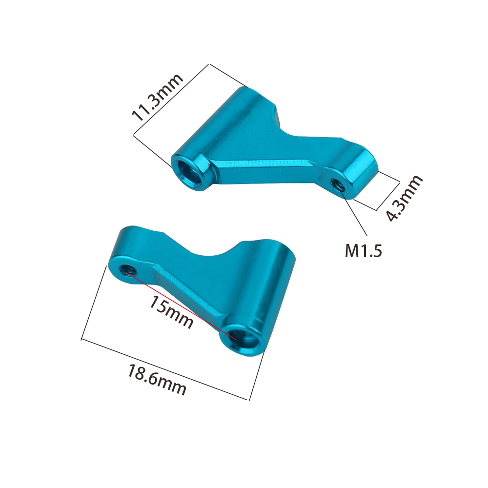 CNC Aluminum Front Support Bracket Pair For LOSI 1/18 Mini‑T 2.0 2WD Stadium Truck RTR RC Car Upgrade Part,Red Blue Optional 4g