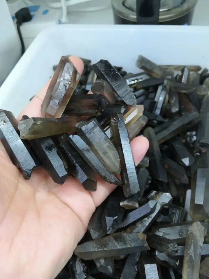 50g NATURAL Smoky Lemurian Seed Quartz Crystal Point Specimen
