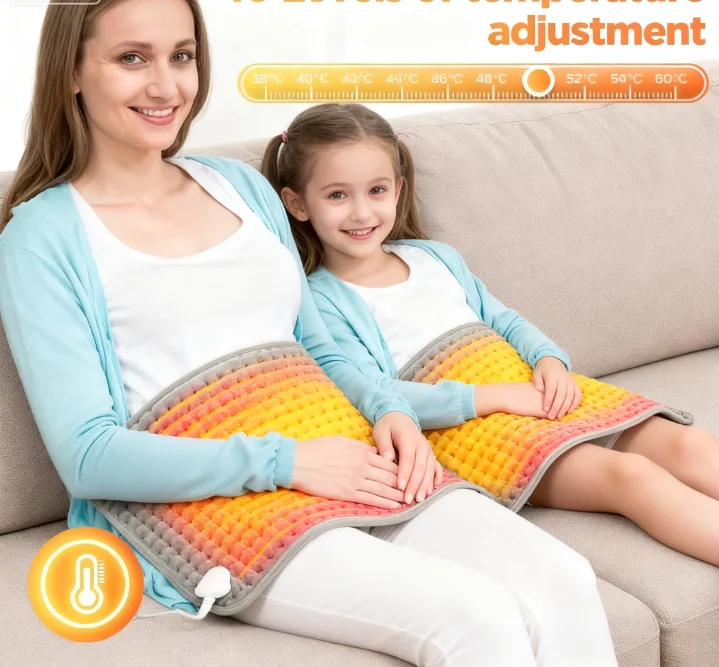 

Temperature Adjustable Electric Heating Pad - Fast Heating Pain Relief For Back/neck/shoulder,home Use Heated Pad With Auto-off