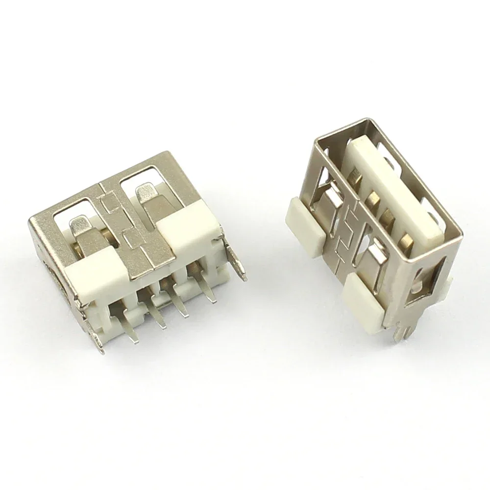 50PCS USB 2.0 4 Pin 4P DIP Type A AF Female PCB Connector 180 Degree Socket Jack Plug Connector DIY