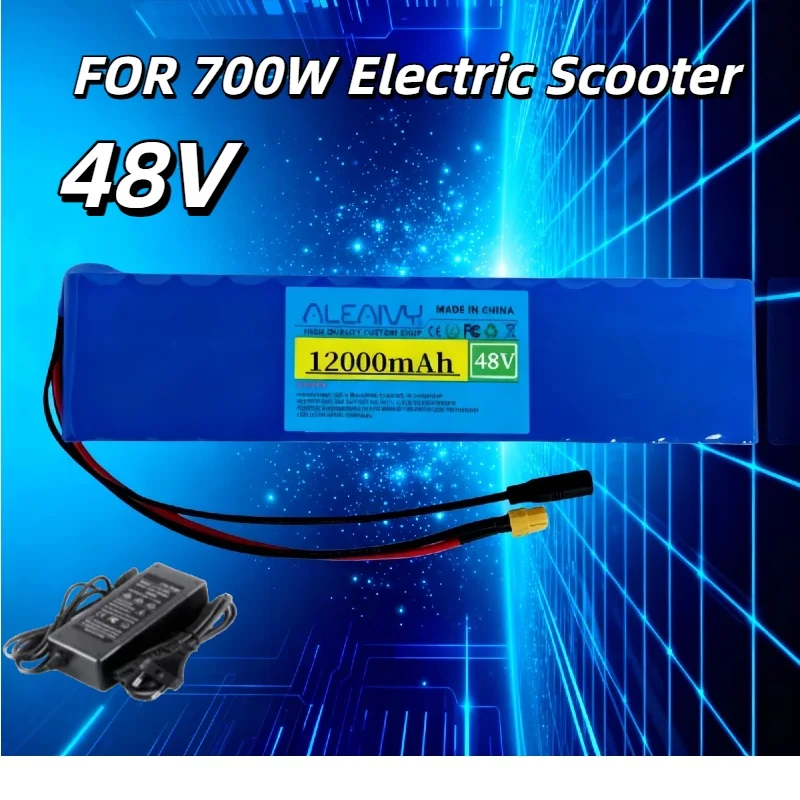 

Upgraded 13S2P 48V 12000mAh 21700 Battery Pack – for 700W Electric Scooter, Equipped with 54.6V Charger, Reliable Power Source