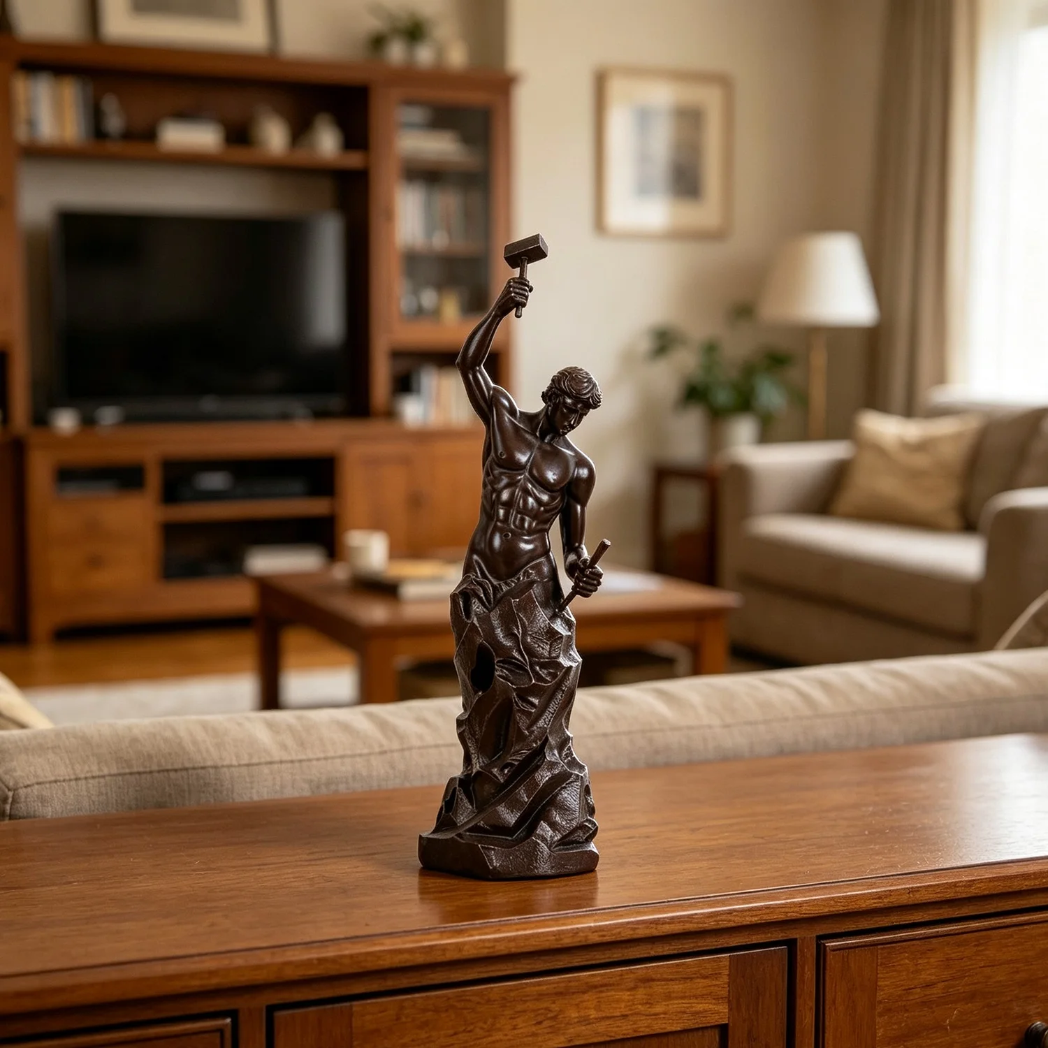 40cm Bronze Self Made Man Statue Abstract Famous Sculpture Gorgeous Home Office Decoration