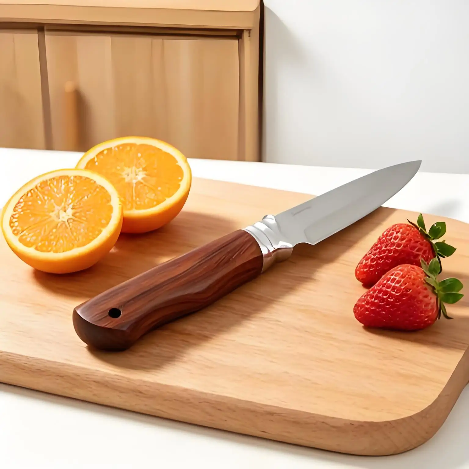 Resin Mahogany Handle  Knife, Stainless Steel Utility Knife Portable Fruit & Vegetable Cutter for Daily Use