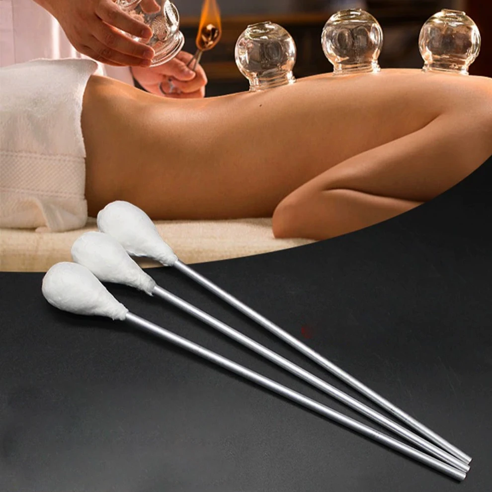 Massage Vacuum Cupping Alcohol Ignition Stick Cupping Ignition Rod Cotton Stick Beauty Salon Stainless Steel No Contian Alcohol