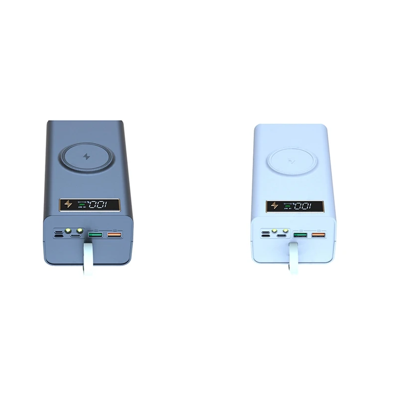 Top Deals 21X18650 Battery Storage Box LED Light PD Quick QC3.0 Charge 18650 Battery Power Bank Case Shell 15W Wireless Charging