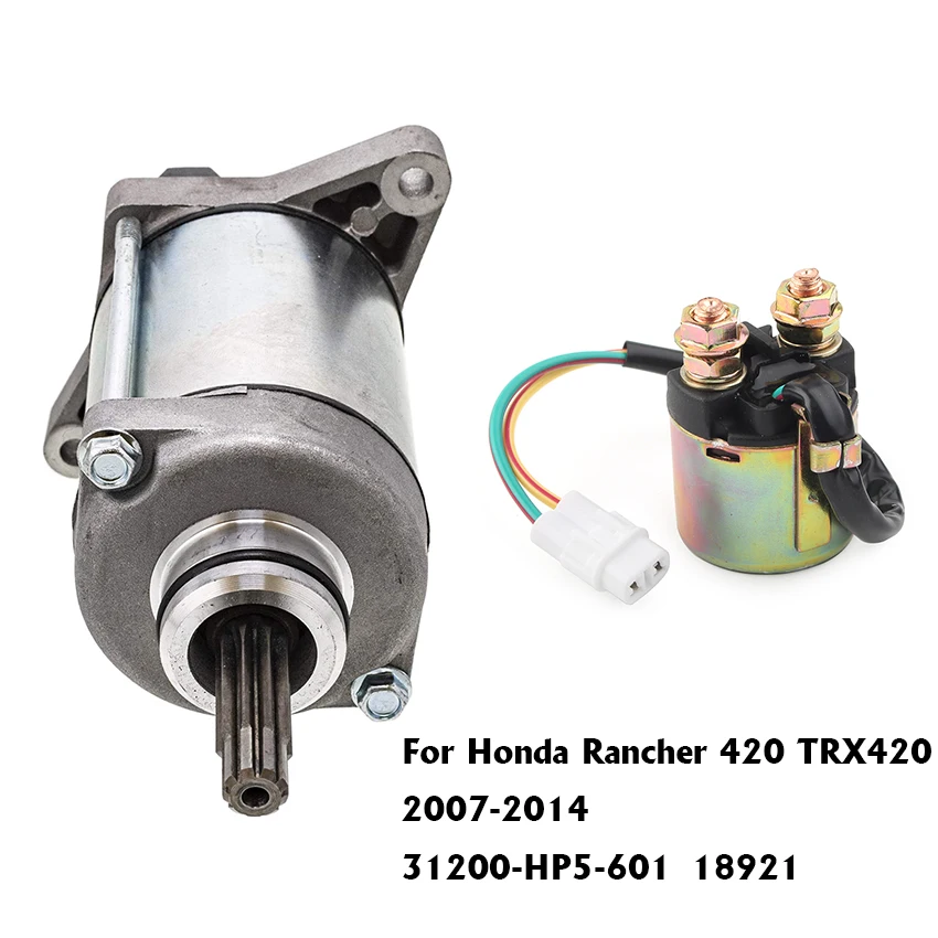 

Motorcycle Starter Solenoid Relay For Honda Rancher 420 TRX420 31200-HP5-601 18921 2007-2014 35850-HP1-601