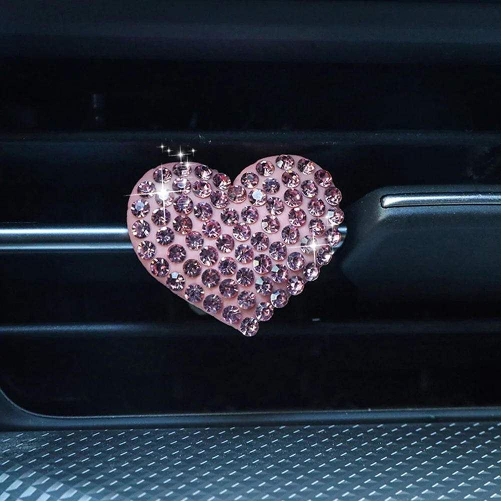 

2Pcs Car Vent Clip Cute Aroma Decoration Romantic Heart Design Dashboard Accessories Car Clip Dashboard Decorations