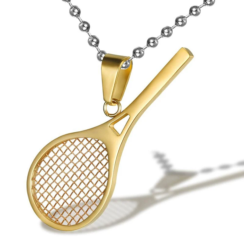 Originality Personality Jewelry Fitness Guru Universal Necklace For Men Women Titanium Steel Tennis Racket Pendant Accessories