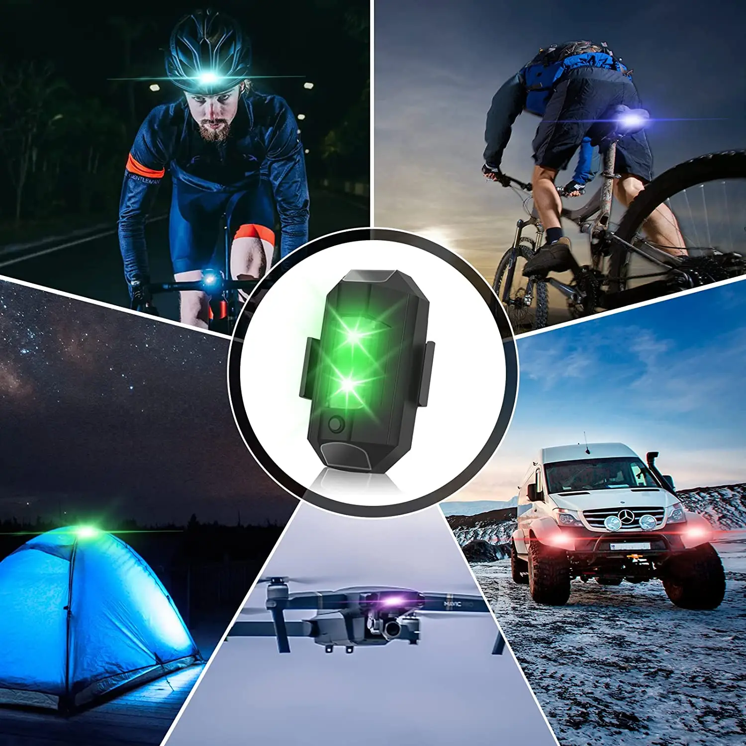 Universal LED Anti-collision Warning Light Mini Signal Light Drone with Strobe Light 7 Colors Turn Signal Indicator Motorcycle