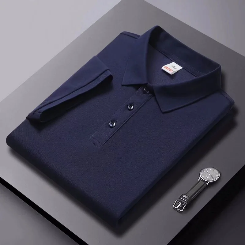 Summer lapel short-sleeved solid-color POLO shirt with printing, exhibition event  corporate culture ,and employee work clothes.
