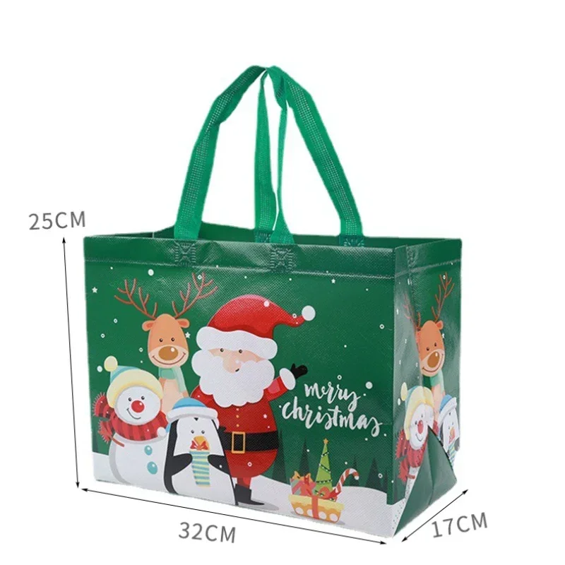 Sac à main en tissu non tissé, sac fourre-tout de dessin animé, porte-cadeaux de Noël, fournitures de nouvel an, sacs de rangement pour la maison, 152