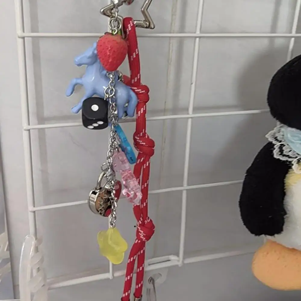 Backpack Decoration Bag Pendant Birthday Gift Keychain Lanyard Multi Element Colorful Bag Charms DIY Rope Cute Handbag Decor