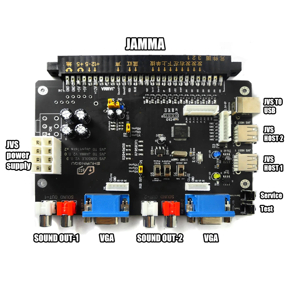 Carte mère CRT Emudriver vers JVS Io Xinput, JVS vers Jamma, PC Nnc, carte de conversion de signal vidéo pour machine de gastronomie