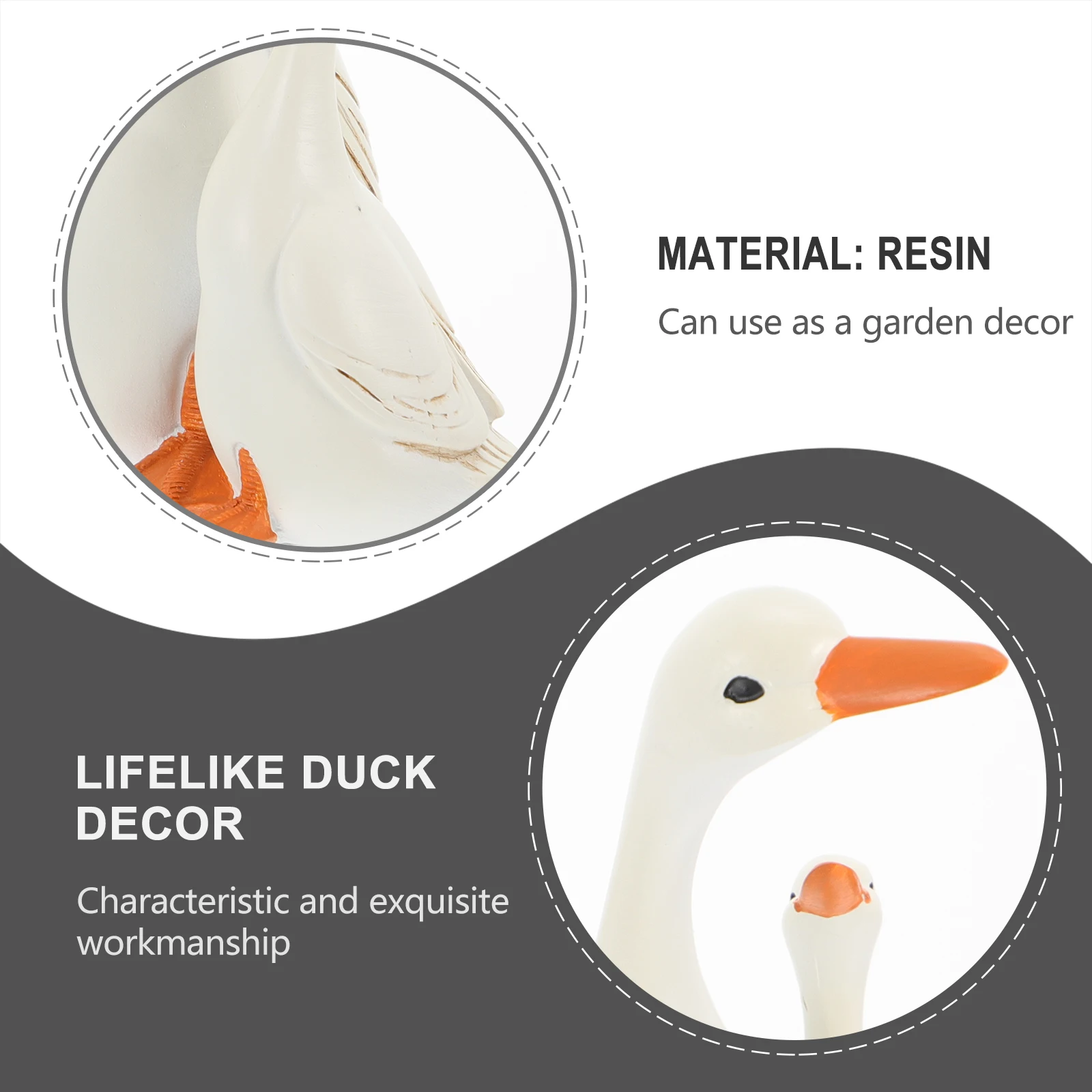 

1Set Lifelike Mother Child Duck Resin Ornament for Garden Courtyard Decor Outdoor Yard Adornment Realistic Vivid Landscape