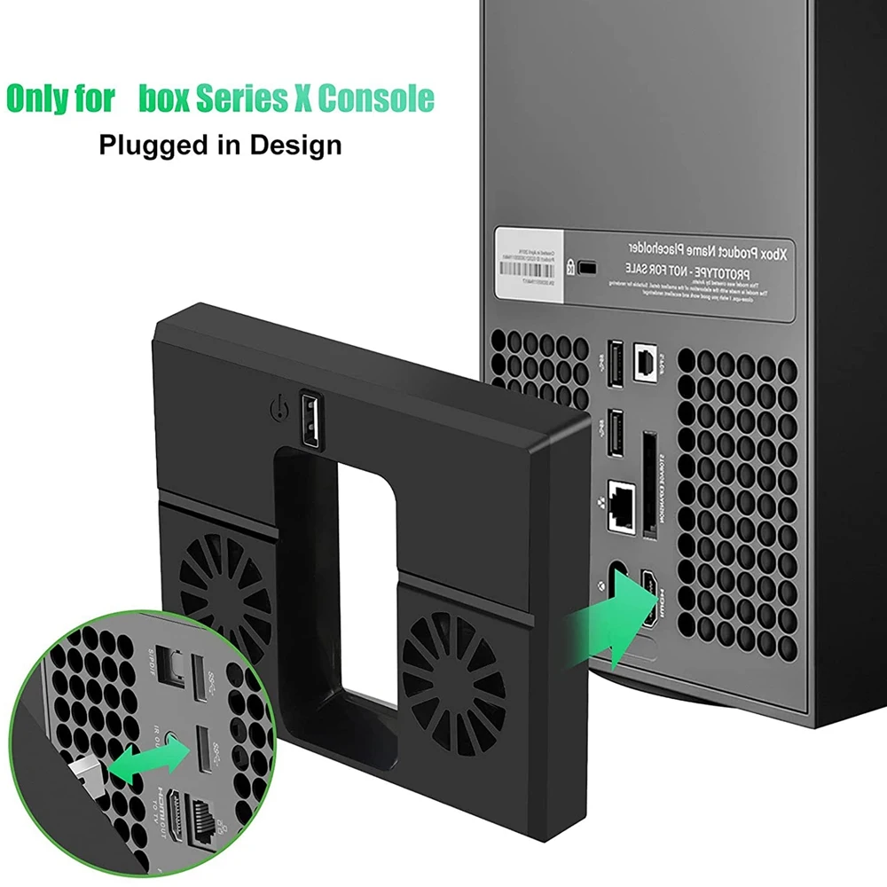

A75T! Вертикальный охлаждающий вентилятор для Xbox Series X, охлаждающий кронштейн с питанием от USB, аксессуары для системы охлаждения, с красочной подсветкой