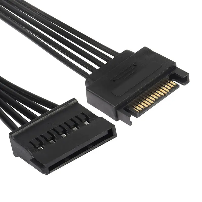 3X 15 Pin Sata Power Splitter 1 To5 Hard Drive HDD SSD Power Supply Cable Cord Extension Cable Hard Disk Expansion Cable