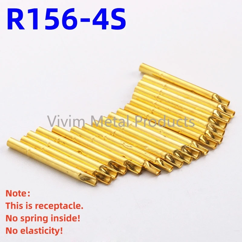 

20/100PCS R156-4S Test Pin P156-B Receptacle Brass Tube Needle Sleeve Seat Solder Connect Probe Sleeve 30.3mm Outer Dia 2.69mm