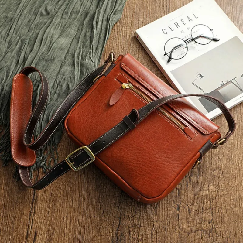 Johnature High Quality Genuine Leather Messenger Bag 2026 New Vintage Natural Real Cowhide Solid Color Women Shoulder Bags